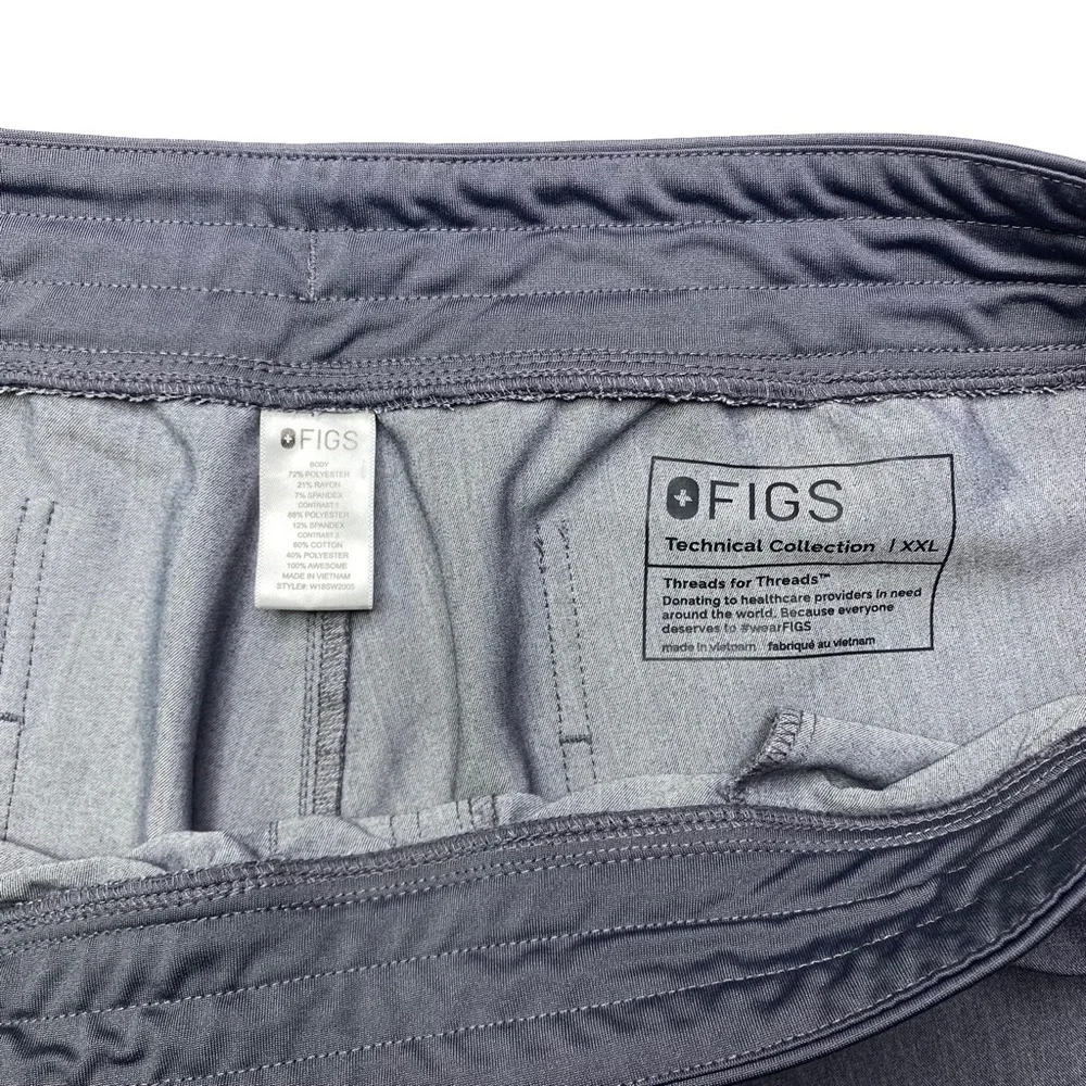 Figs Charcoal Joggers with Teal Drawstrings‎